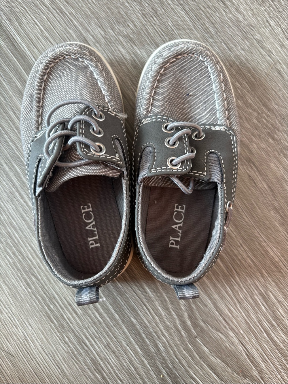 The Children's Place Gray Canvas Lace-Up Boat Shoes